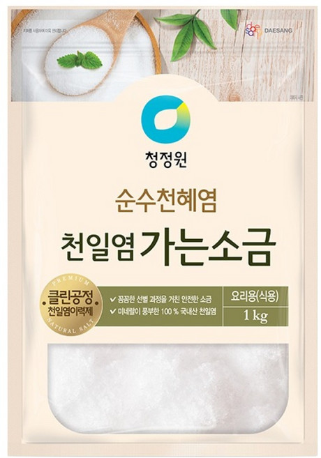청정원 천일염 가는 소금, 1kg, 1개