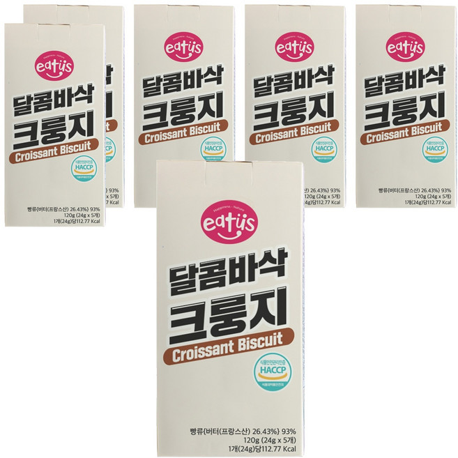 이더스 달콤바삭 크룽지 과자 5p, 120g, 6개
