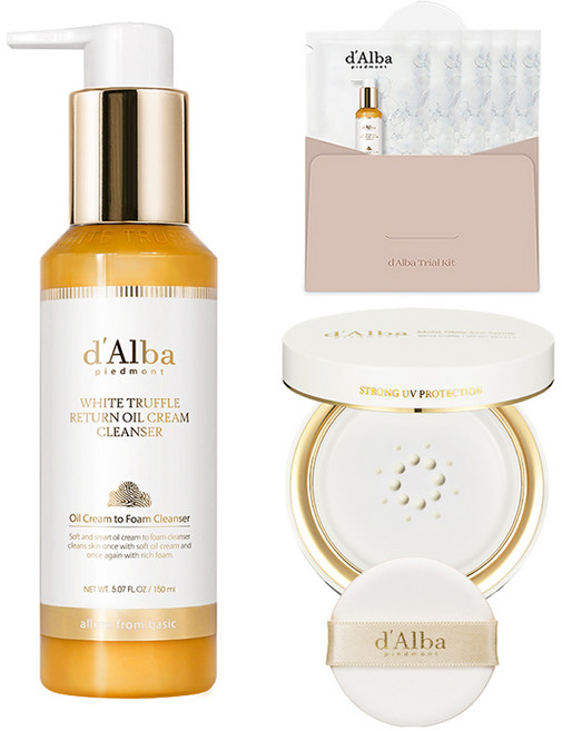 달바 모이스트 글로우 선세럼 팩트타입 SPF50+ PA++++ 13ml + 화이트 트러플 리턴 오일 크림 클렌저 150ml + 세럼 클렌저 3ml x 5p 세트, 1세트
