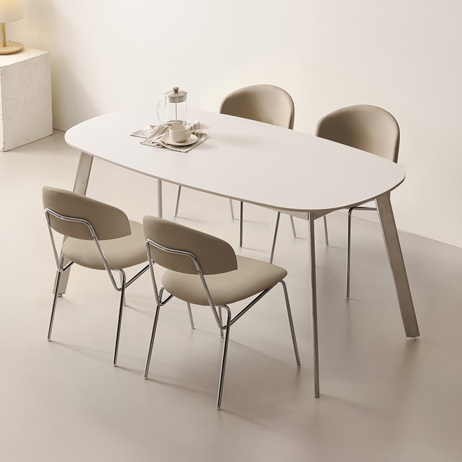 폴인퍼니 베나 포세린 세라믹 식탁 4인용 1600 + 의자4p 세트 방문설치, 의자(모카베이지4P), 일반의자 4
