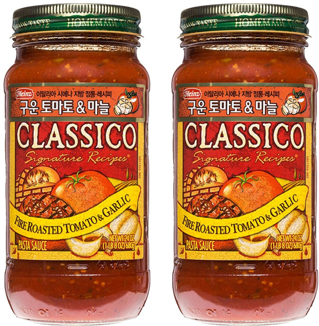 하인즈 클래시코 구운토마토와 마늘 파스타 소스, 680g, 2개
