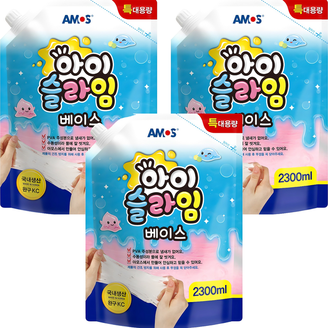 아모스 아이슬라임 베이스 2.3L, 3개, 혼합색상