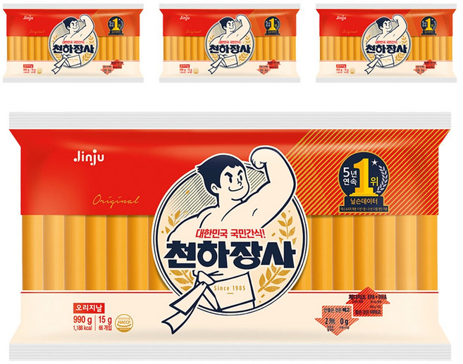 진주햄 천하장사 오리지날 소시지, 990g, 4개