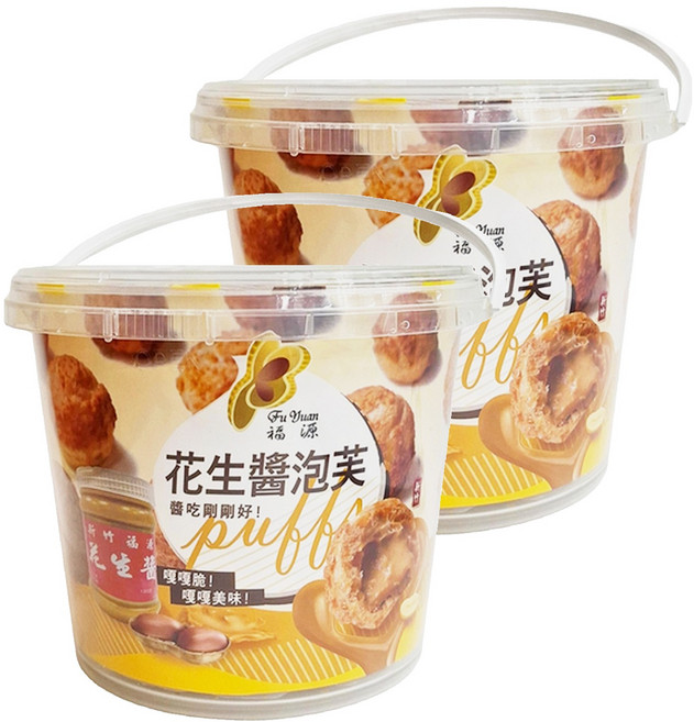 新竹福源 花生菠蘿泡芙, 210g, 2罐
