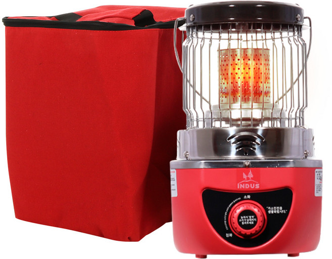 인더스 캠핑 휴대용 가스히터, IN-BU900GH, 카민레드