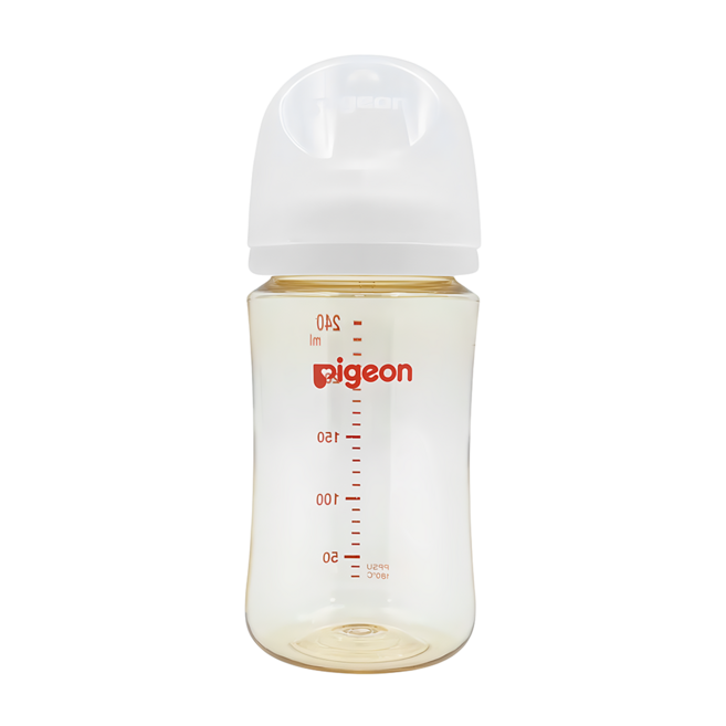 pigeon 貝親 WN3母乳實感PPSU奶瓶 M, 純淨白, 240ml, 1個
