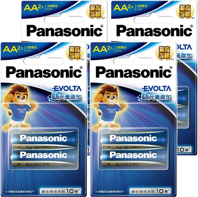Panasonic Evolta 鈦元素鹼性電池 3號 AA, 2顆, 4組
