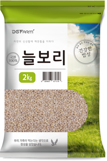 건강한밥상 국산 늘보리쌀, 2kg, 1개