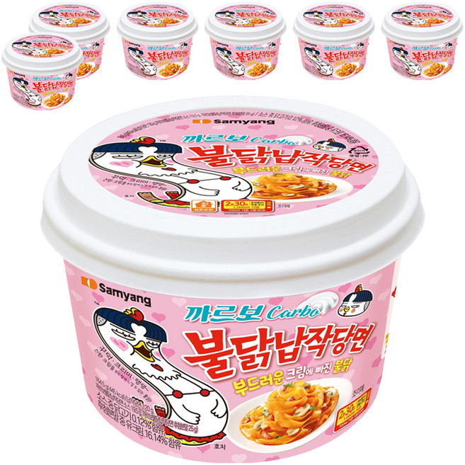 불닭 납작당면 까르보 164.5g, 7개