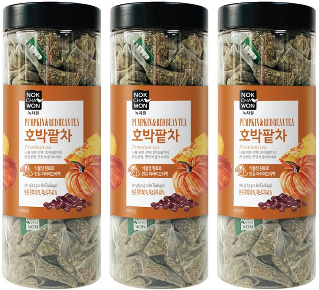 녹차원 호박팥차, 1.5g, 60개입, 3개