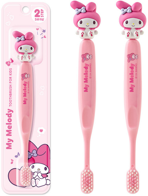 아텍스 산리오캐릭터즈 피규어 유아 칫솔 STEP2, 마이멜로디, 1개입, 3개
