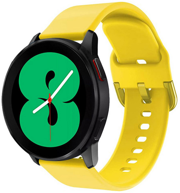 루아러블 갤럭시워치 호환 스포츠 버클 실리콘 스트랩, 옐로우, 1개