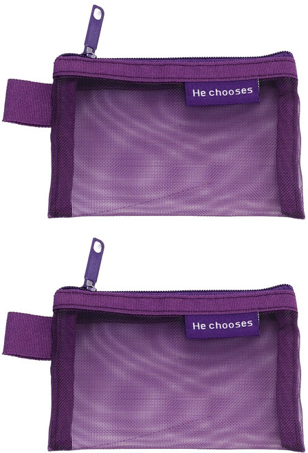 엘쏘 컬러메쉬 화장품 다용도 파우치 슬림사각형 2p