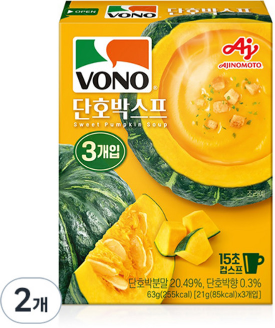 보노 단호박 스프 3p, 63g, 2개