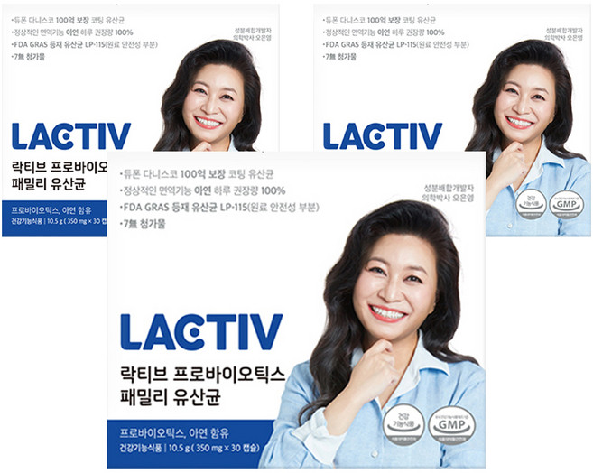락티브 프로바이오틱스 패밀리 유산균 10.5g, 30정, 3개