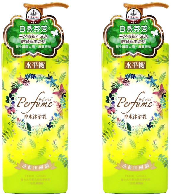 水平衡 香水沐浴乳 清新田園調 複合式多層次長效香氛, 900g, 2瓶