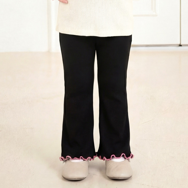 몰리멜리 샤랄라 플라워 골지 부츠컷 레깅스