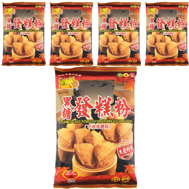 金錢豹 黑糖發糕粉, 500g, 5包