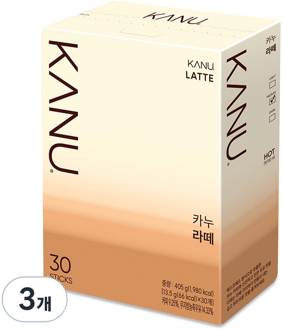 카누 라떼 스틱커피, 13.5g, 30개입, 3개