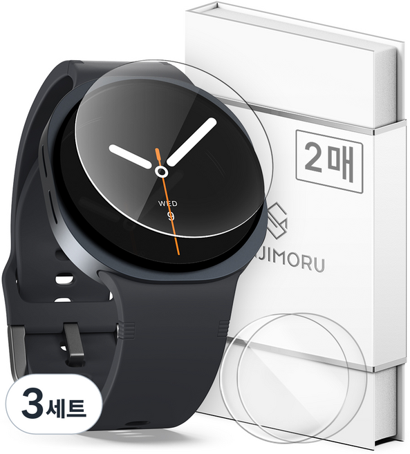 신지모루 9H 고강도 풀커버 갤럭시워치 강화유리 액정보호필름 44mm 2p 세트, 3세트