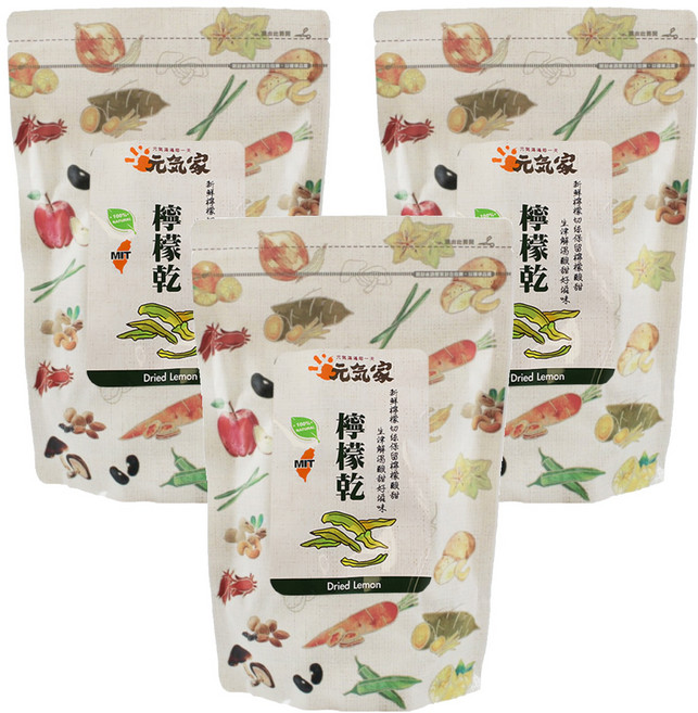 元氣家 檸檬乾, 200g, 3包