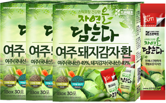 조은약초 국산 여주 돼지감자환 스틱 30포 x 3g, 3개, 90g