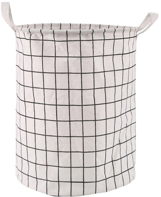 모모 패브릭 패턴 감성 햄퍼 1단, 화이트