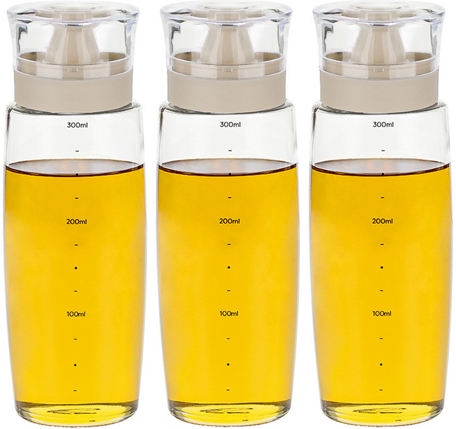 시노글라스 뉴라운드 오일병 베이지, 300ml, 3개