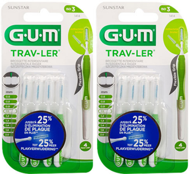 SUNSTAR 三詩達 G.U.M Trav-Ler 牙間刷 1414, 4入, 2個