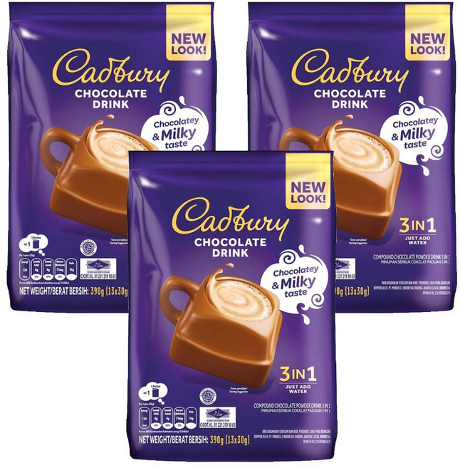 Cadbury 吉百利 香醇即溶可可粉, 30g, 13包, 3袋