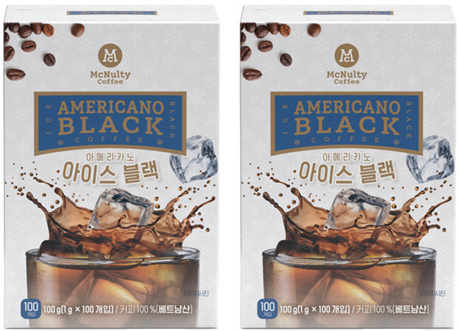 맥널티커피 아메리카노 아이스 블랙 커피믹스, 1g, 100개입, 2개