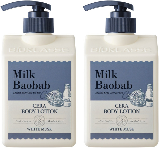 밀크바오밥 세라 바디로션 화이트머스크향, 600ml, 2개