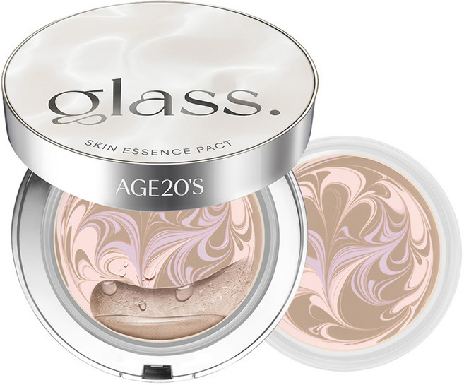 에이지투웨니스 글래스 스킨 에센스 팩트 글로우 21호 12.5g + 리필 세트, 뉴트럴 아이보리, 1개