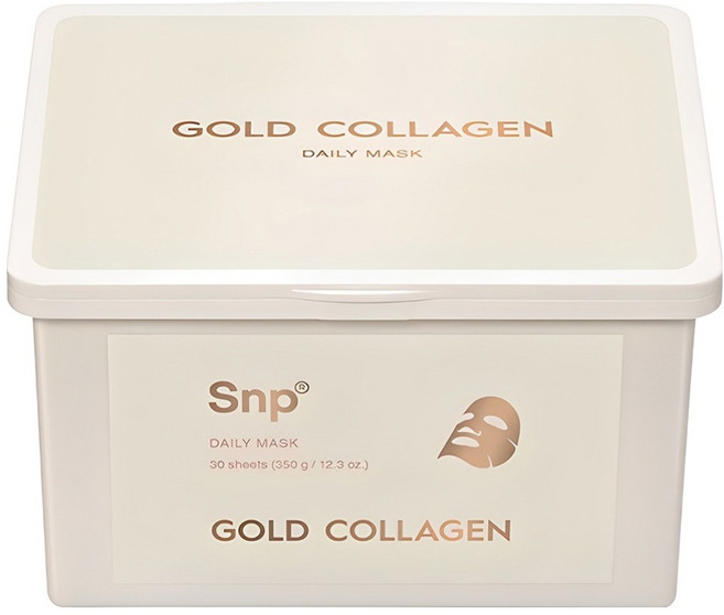 Snp 黃金膠原蛋白每日面膜, 30片, 1盒