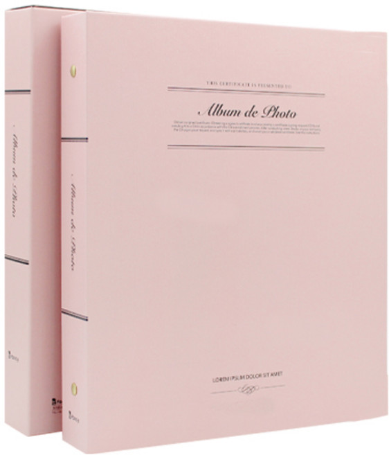 비팬시 소형 바인더 앨범 접착식흑지, 핑크, 75매