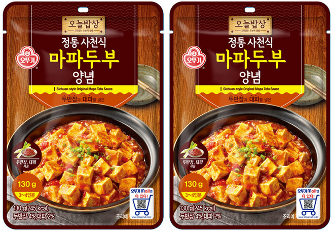 오뚜기 오늘밥상 정통 사천식 마파두부 양념, 2개, 130g