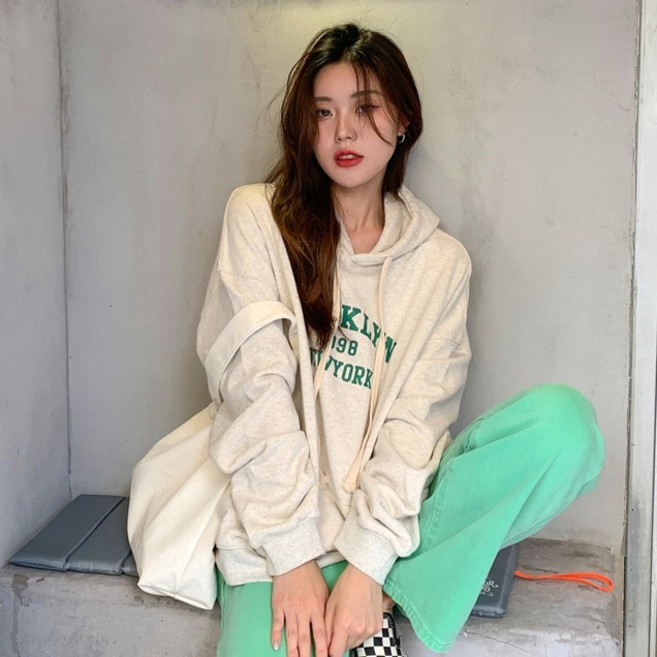 LUNA GIRL 女款紐約字母連帽大學T L24WT102424