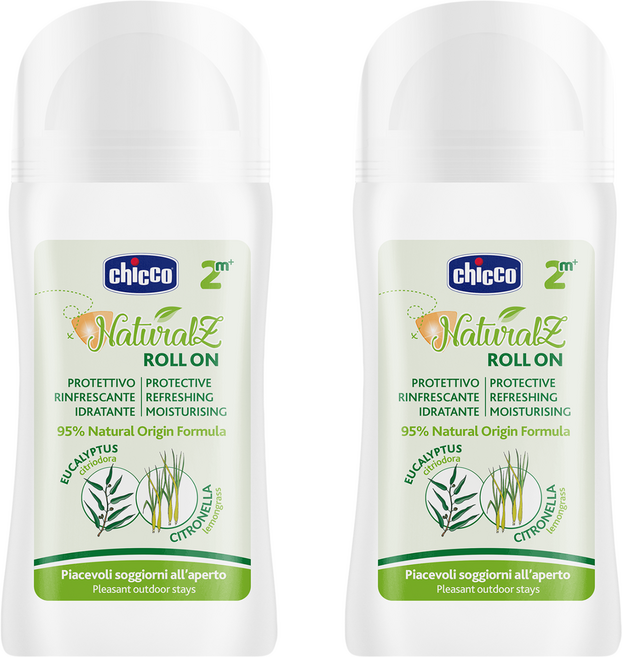 chicco NaturalZ 植萃清爽防蚊滾珠, 60ml, 2瓶