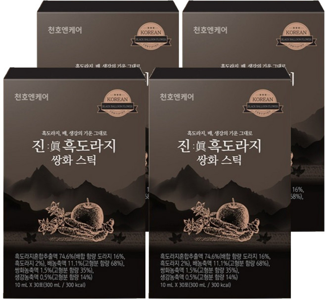 천호엔케어 진 흑도라지 쌍화 스틱, 300ml, 120개