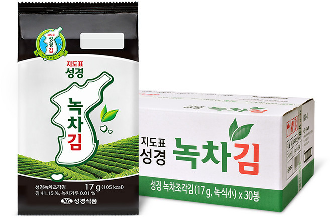 지도표성경 녹차김, 17g, 30개