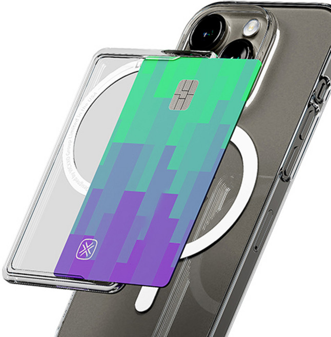 빅쏘 1장 수납 아이폰 갤럭시 맥세이프 카드지갑 케이스, 투명, 1개