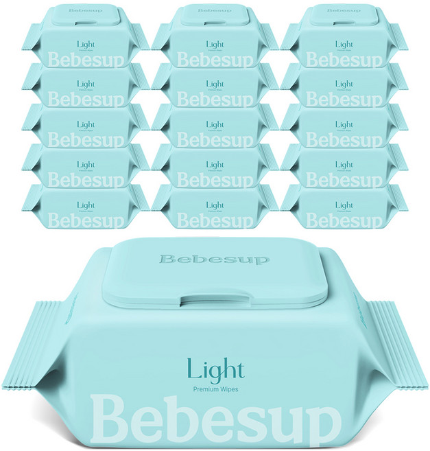 베베숲 라이트 엠보싱 유아물티슈 휴대형, 50g, 20매, 16개