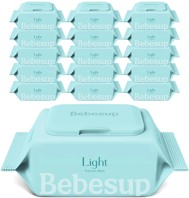 베베숲 라이트 엠보싱 유아물티슈 휴대형, 50g, 20매, 16개 - 쿠팡