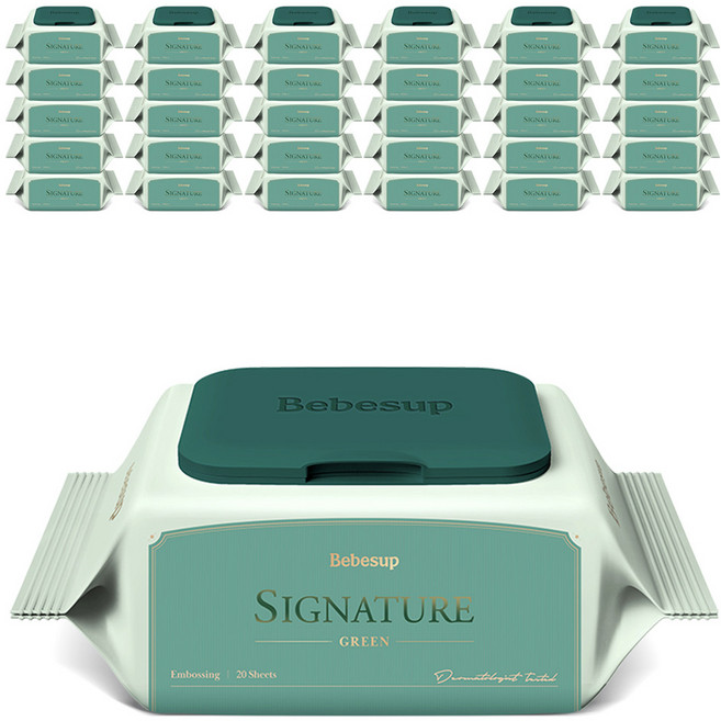 베베숲 시그니처 그린 아기물티슈 휴대캡형, 70g, 20매, 36개