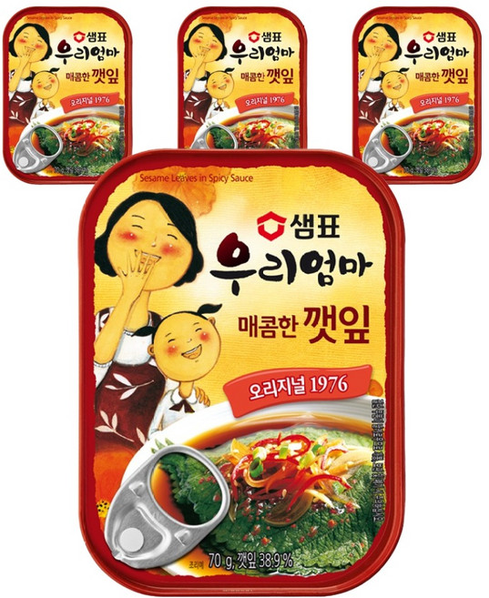 Sempio 膳府 芝麻葉罐頭 辣味, 70g, 4罐