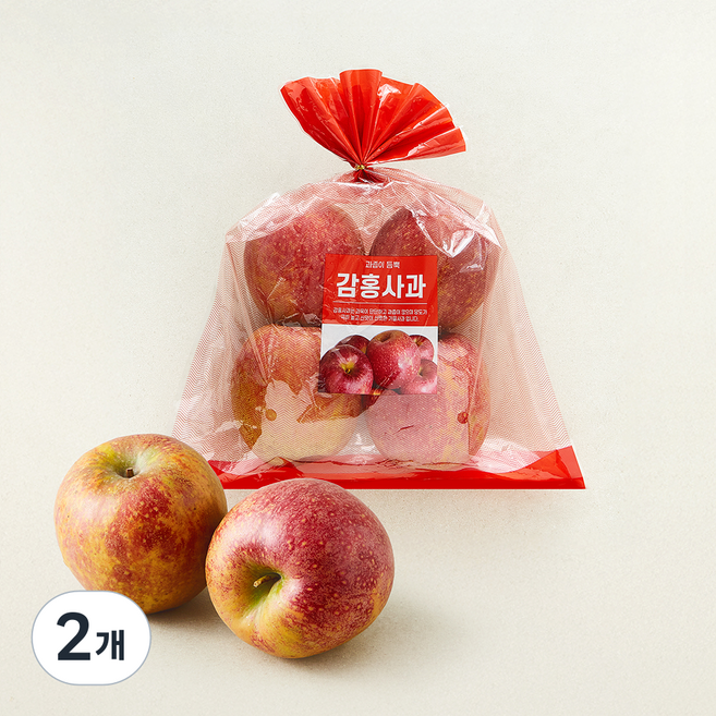 못난이 감홍사과, 2개, 1.2kg(대과, 4개입)
