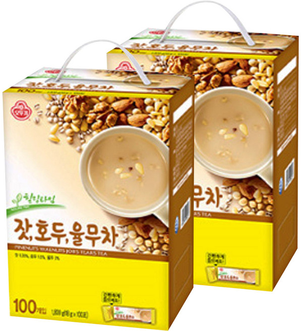 오뚜기 힐링타임 잣 호두 율무차, 18g, 100개입, 2개