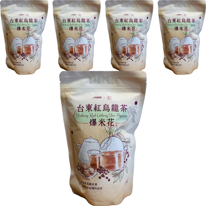 山海經脈 台東紅烏龍爆米花, 80g, 5包