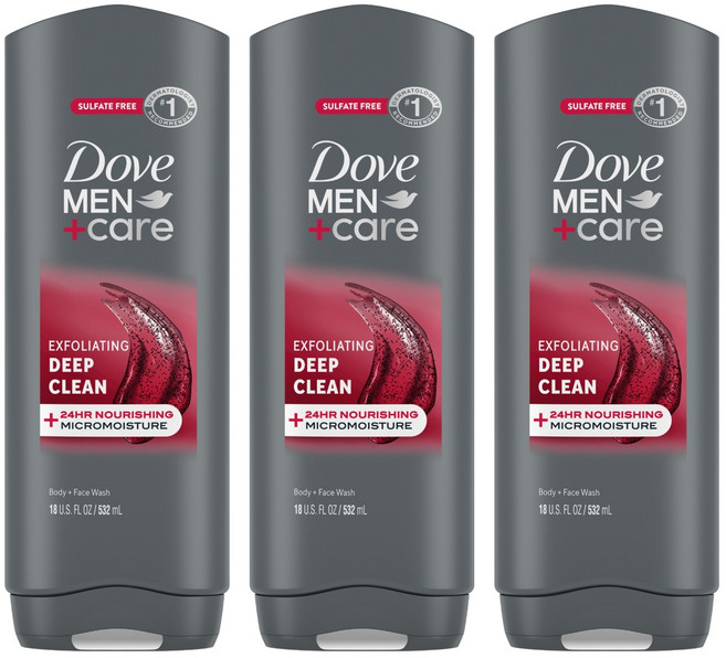 Dove 多芬 男士深層清潔洗臉沐浴露, 532ml, 3瓶
