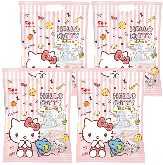 TRYGOODZ 翠菓子 HELLO KITTY 旅行米果, 196g, 4袋